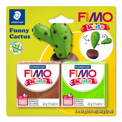 Set ''Funny Cactus'' on blistercard, Content: 2 blocks á 42 g (light green, brown), instructions