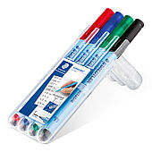 STAEDTLER box containing 4 Lumocolor correctable in assorted colours, line width F