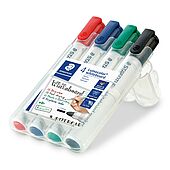 STAEDTLER box containing 4 Lumocolor whiteboard marker in assorted colours