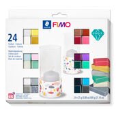 Colour Pack FIMO effect en estuche de cartón con 24 medias pastillas (colores surtidos) e instrucciones de uso