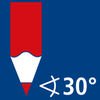 Sharpening angle of 30° Sharpening angle of 30°