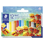 Kartonetui mit 12 Öl-Pastellkreiden in sortierten Farben