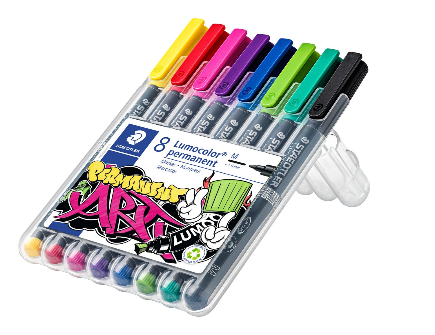 STAEDTLER box "Lumocolor ART" containing 8 Lumocolor permanent in assorted colours