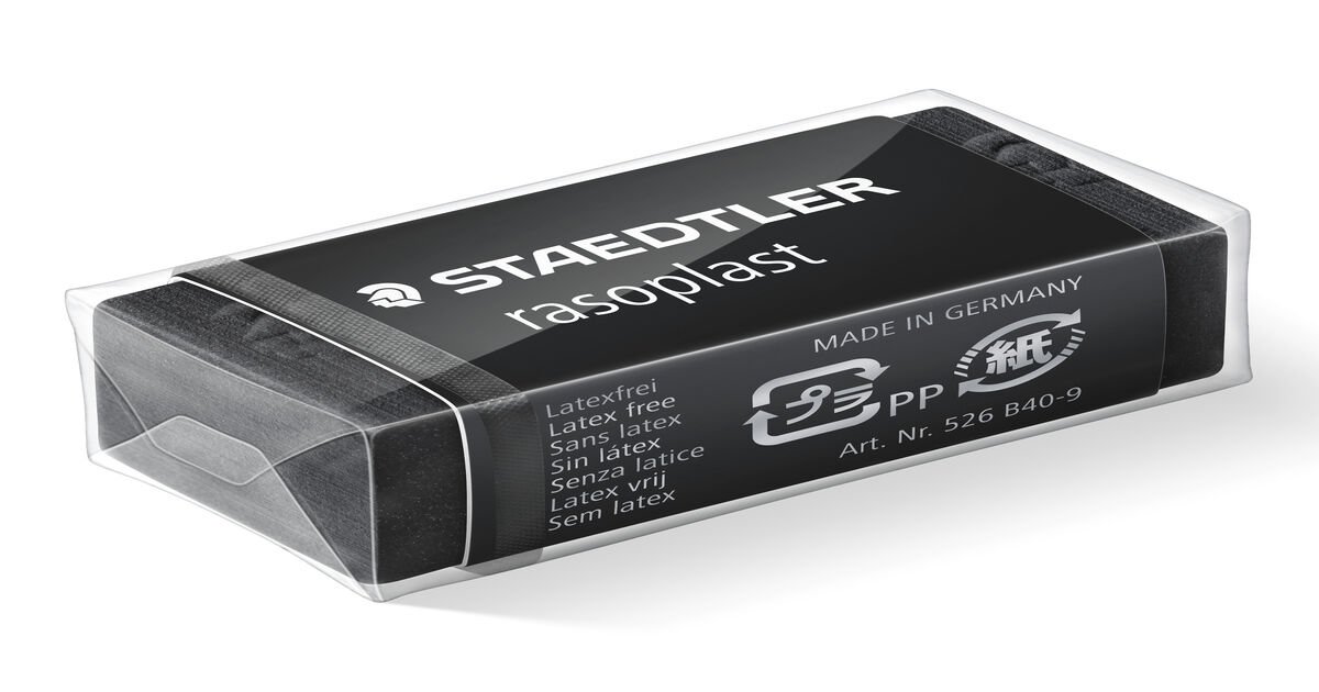 STAEDTLER 526 B209 Rasoplas Large BLACK EDITION Eraser Set of 3-latex Free 