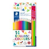 Carboard box containing 12 + 2 coloured pencils in assorted colours incl. 2 neon colours