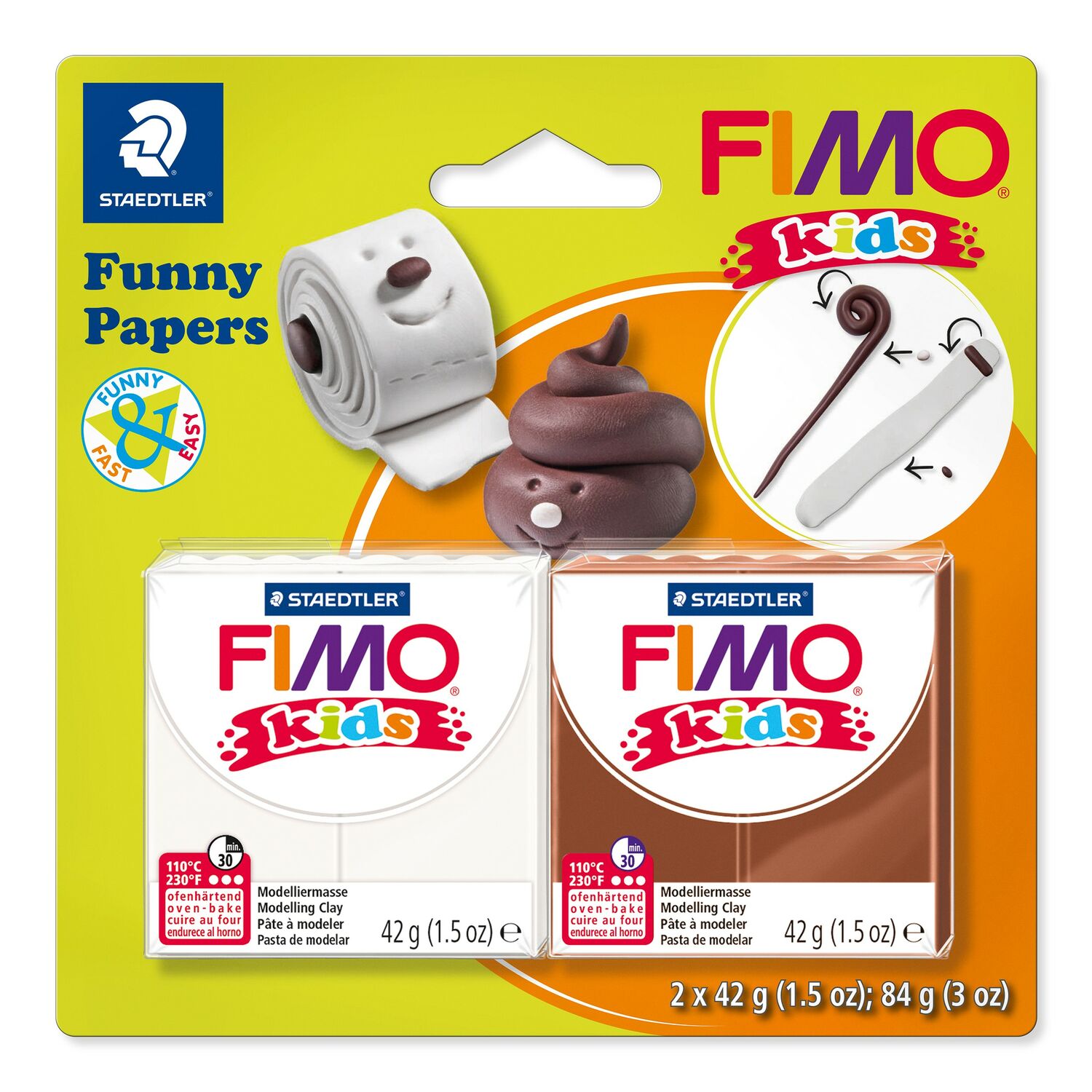 FIMO Fimo Kids Funny Clay Modelling by Staedtler 8035 Oven Baked Model 