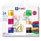 Colour Pack ''Basic Colours'' in cardboard box with 24 half blocks (assorted colours), instructions