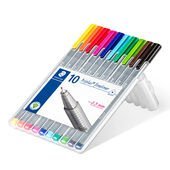 STAEDTLER box containing 10 triplus fineliner in assorted  colours