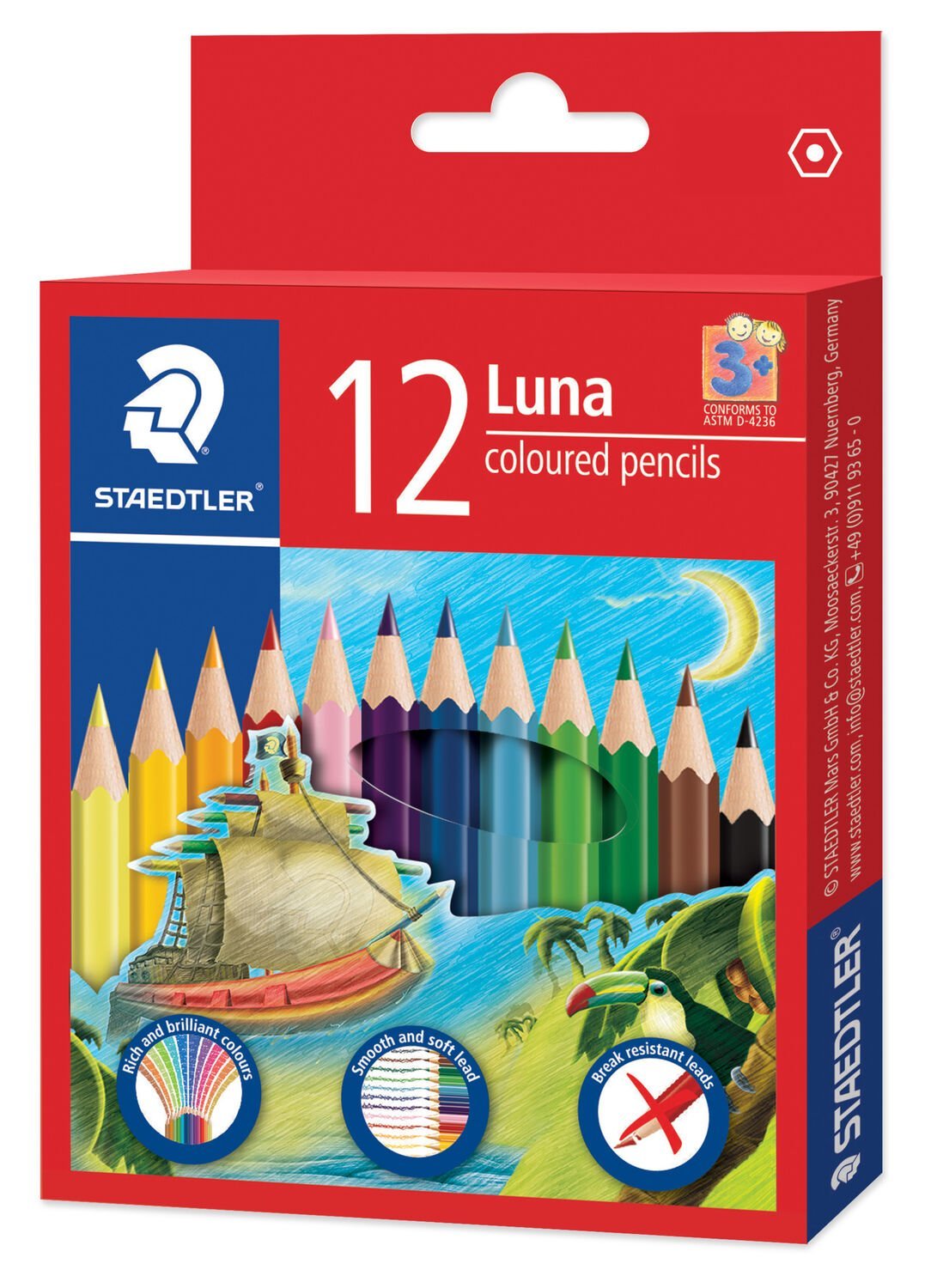 LUNA 136 01 - Coloured pencil half normal size