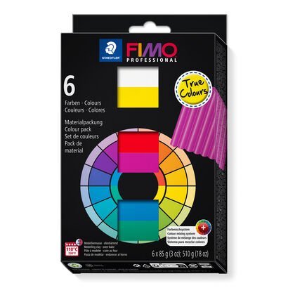 Conjunto "True Colours" containing 5 FIMO professional True Colours and white as standard blocks à 85g, FIMO professional Colour mixing system
