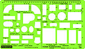 Alvin Lettering Guide And Rule Template - 3 7/8L X 2 3/8H (ANAL666)