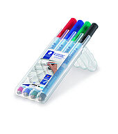 STAEDTLER box containing 4 Lumocolor correctable in assorted colours, line width M