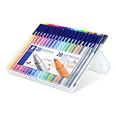 STAEDTLER Box mit 20 triplus fineliner und 20 triplus color in sortierten Farben