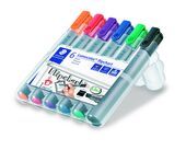 STAEDTLER Box mit 6 Lumocolor flipchart marker in sortierten Farben