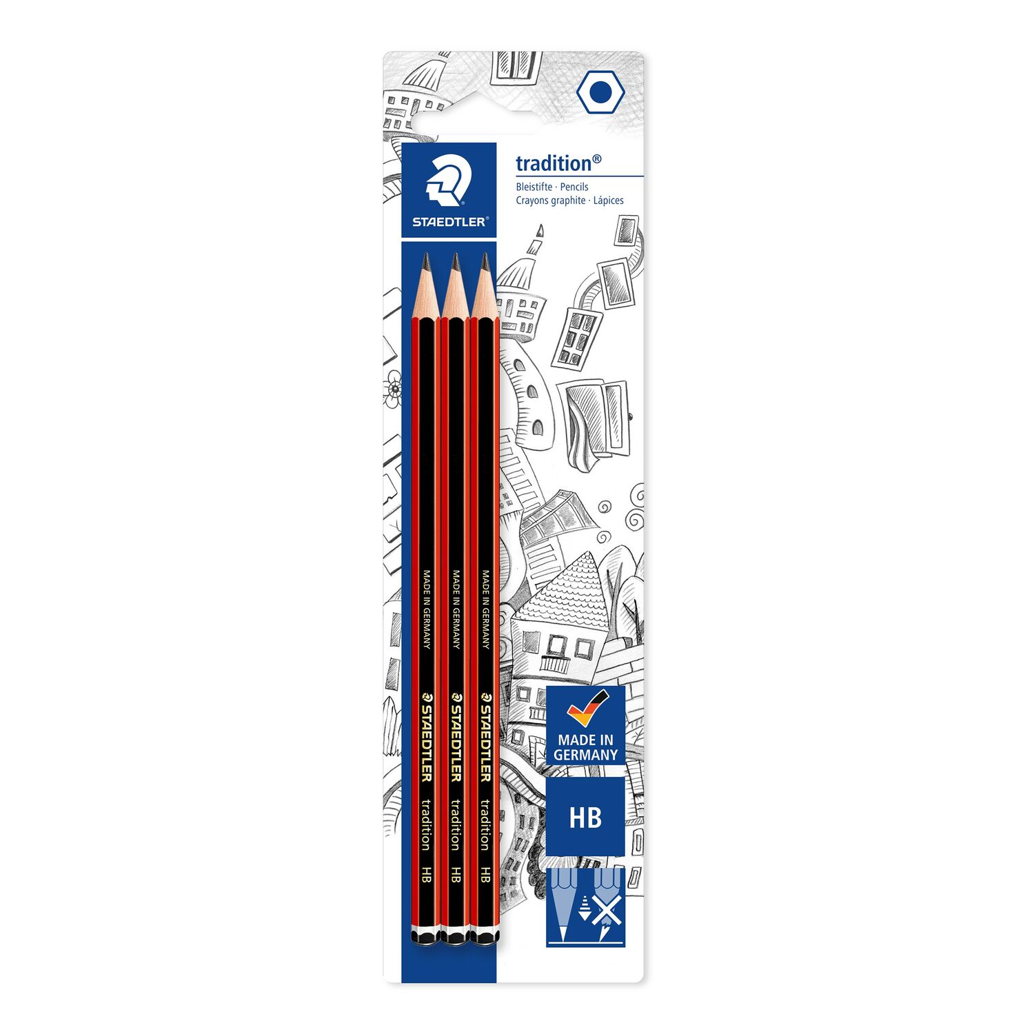 HB STAEDLER Tradition 110 Graphite Pencil with Eraser 