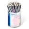 Cup containing 36 mechanical pencils, line width 0.5 mm in assorted barell colours - pastel
