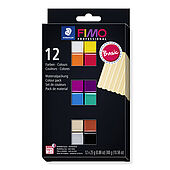 Materialpackung "Basic Colours" im Kartonetui mit 12 Halbblöcken à 25 g (sortierte Farben), 1 Gebrauchsanleitung