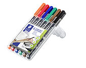 STAEDTLER Box mit 6 Lumocolor permanent in sortierten Farben