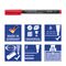 STAEDTLER box containing 6 Lumocolor permanent in assorted colours