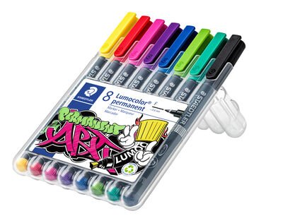 STAEDTLER Box "Lumocolor ART" mit 8 Lumocolor permanent in sortierten Farben