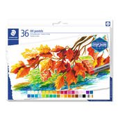 Caja de cartón contiene 36 colores surtidos