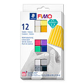 Colour Pack FIMO effect in cardboard box with 12 half blocks (assorted colours), instructions