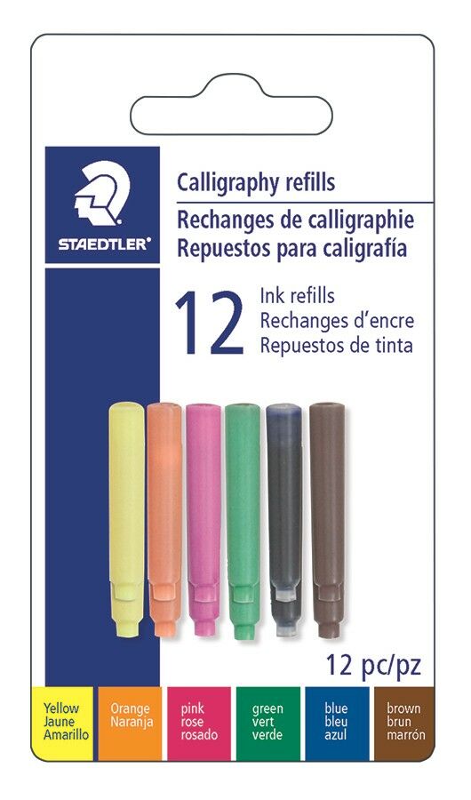 Blistercard containing 12 cartridges (2 x 6 colours)