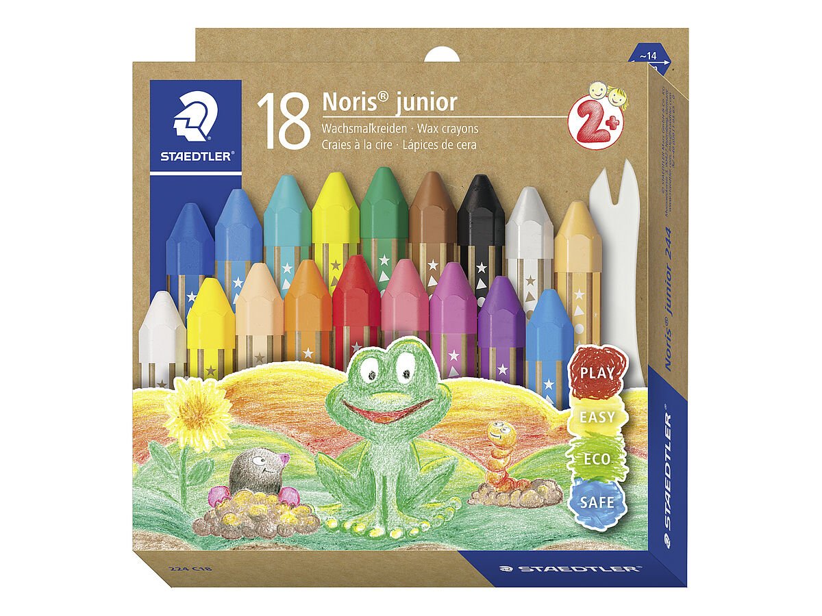 STAEDTLER Noris Junior 224 C18 Lot de 18 crayons de cire pour