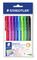 Plastic bag containing 8 ball point pens in assorted writing colours, line width M