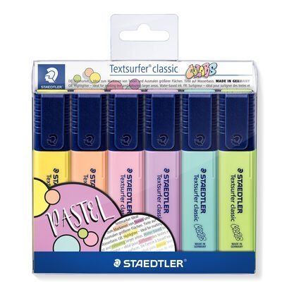 Textsurfer® classic 364 C - Marca-texto Estojo contendo 6 marca-textos clássicas em cores sortidas - pastel