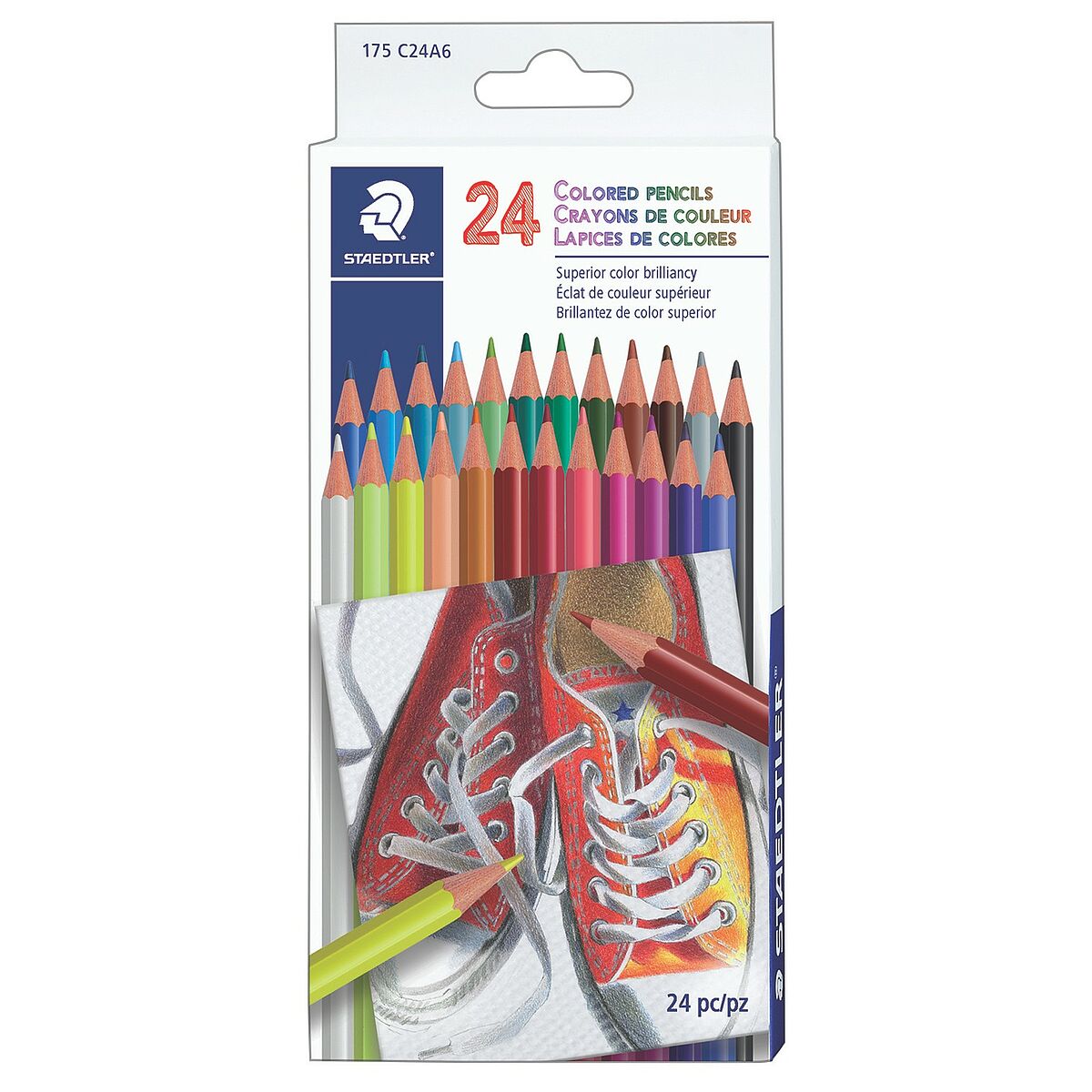 STAEDTLER 175 Coloured Pencil Hexagonal Colouring Pencils Pack of 24