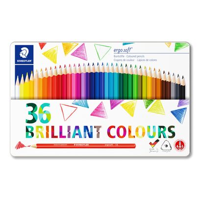 Metalletui mit 36 Buntstiften in sortierten Farben