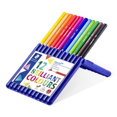 STAEDTLER box de 12 crayons de couleur triangulaires assortis