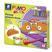 Set "glasses hero" containing 2 blocks à 42 g (white, orange), modelling stick