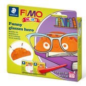 Set "glasses hero" containing 2 blocks à 42 g (white, orange), modelling stick