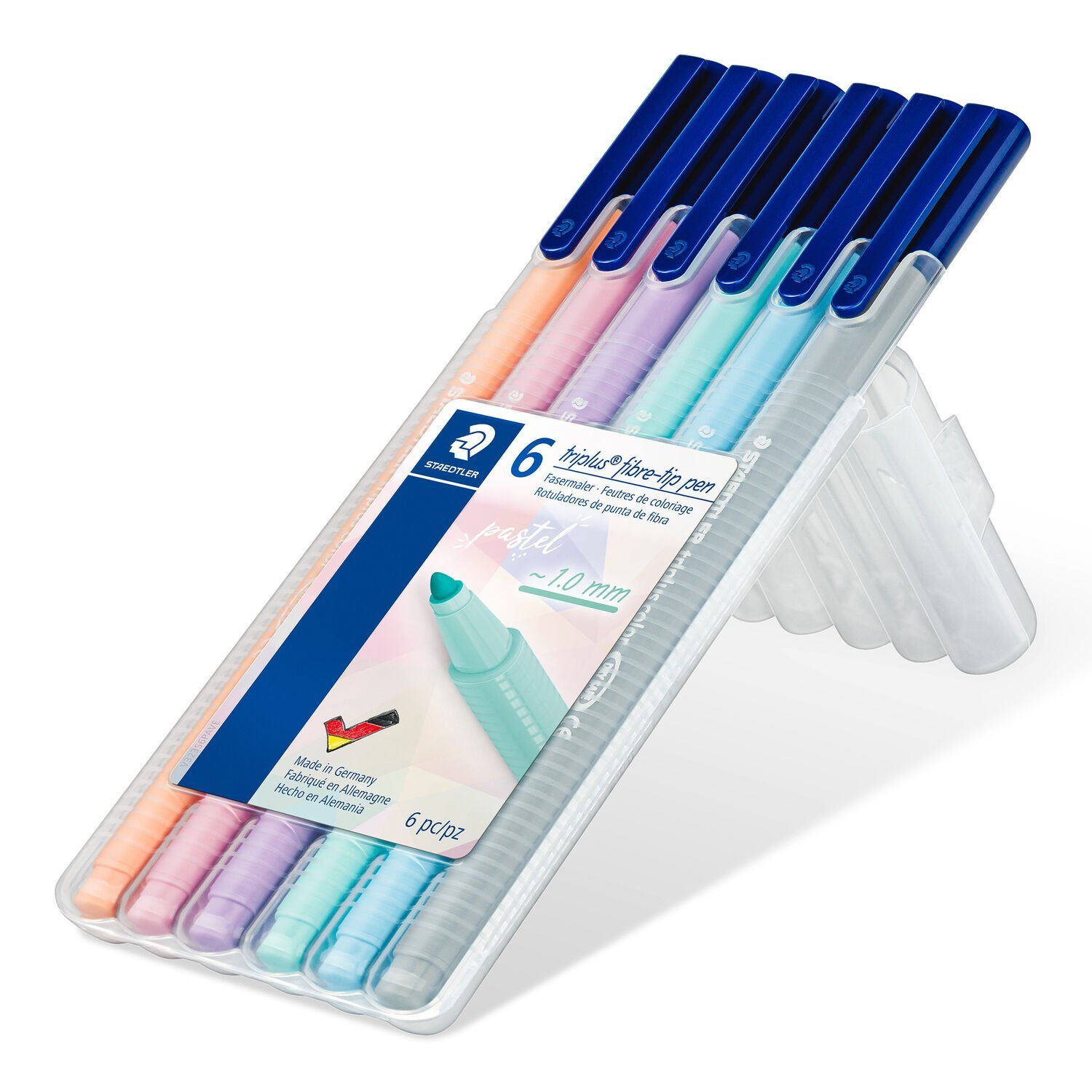 STAEDTLER box containing 6 triplus color in assorted colours, Pastel