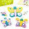 Set "Butterfly" containing 4 blocks à 42 g (yellow, light pink, turquoise, glitter white), modelling stick, step-by-step instructions, cut out templates / playing surface, sticker, instruction