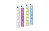 Polybag containing flexible rulers 6 x each colour blue, green, violet, transparent