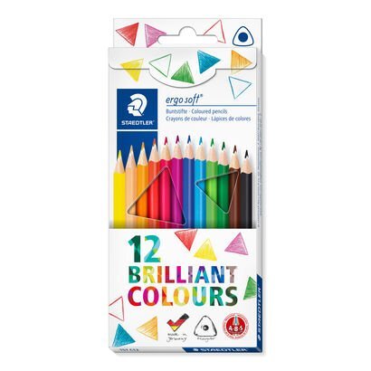Kartonnen etui bevat 12 kleurpotloden in geassorteerde kleuren