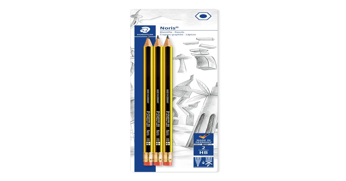 Staedtler 122-2BK10D Pack de 10 Crayons graphite HB embout Gomme 