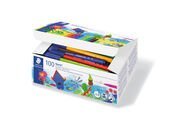 Class pack containing 100 fibre-tip pens in 10 assorted colours
