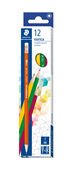 Cardboard box containing 12 pencils - rainbow colours