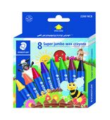 STAEDTLER® 2260 Cardboard box containing 8 wax crayons super jumbo in assorted colours