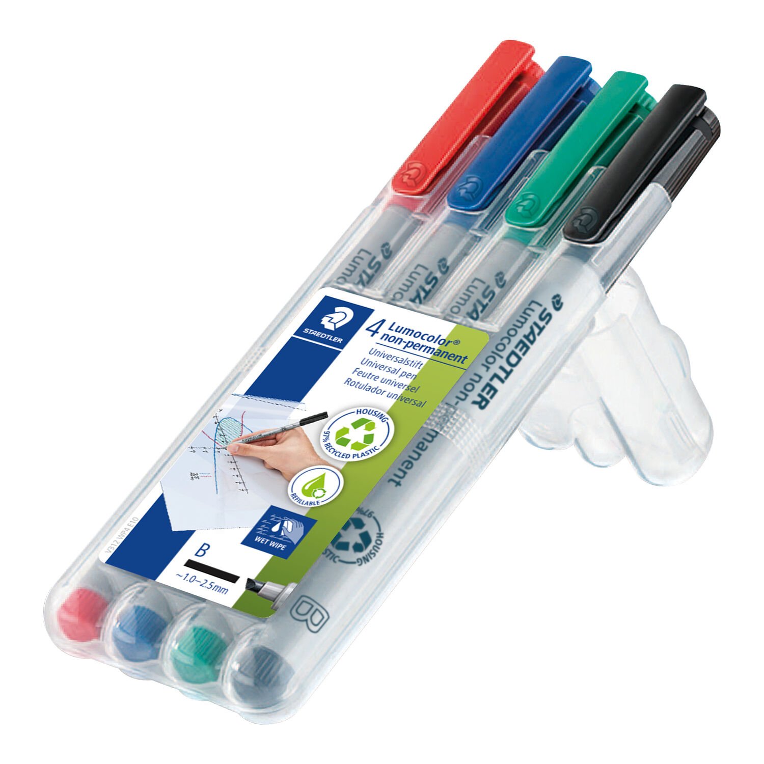 STAEDTLER box containing 4 Lumocolor non-permanent in assorted colours