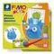 FIMO® kids 8035 - Oven-bake modelling clay Set "picture monster" containing 2 blocks à 42 g (white, blue), modelling stick