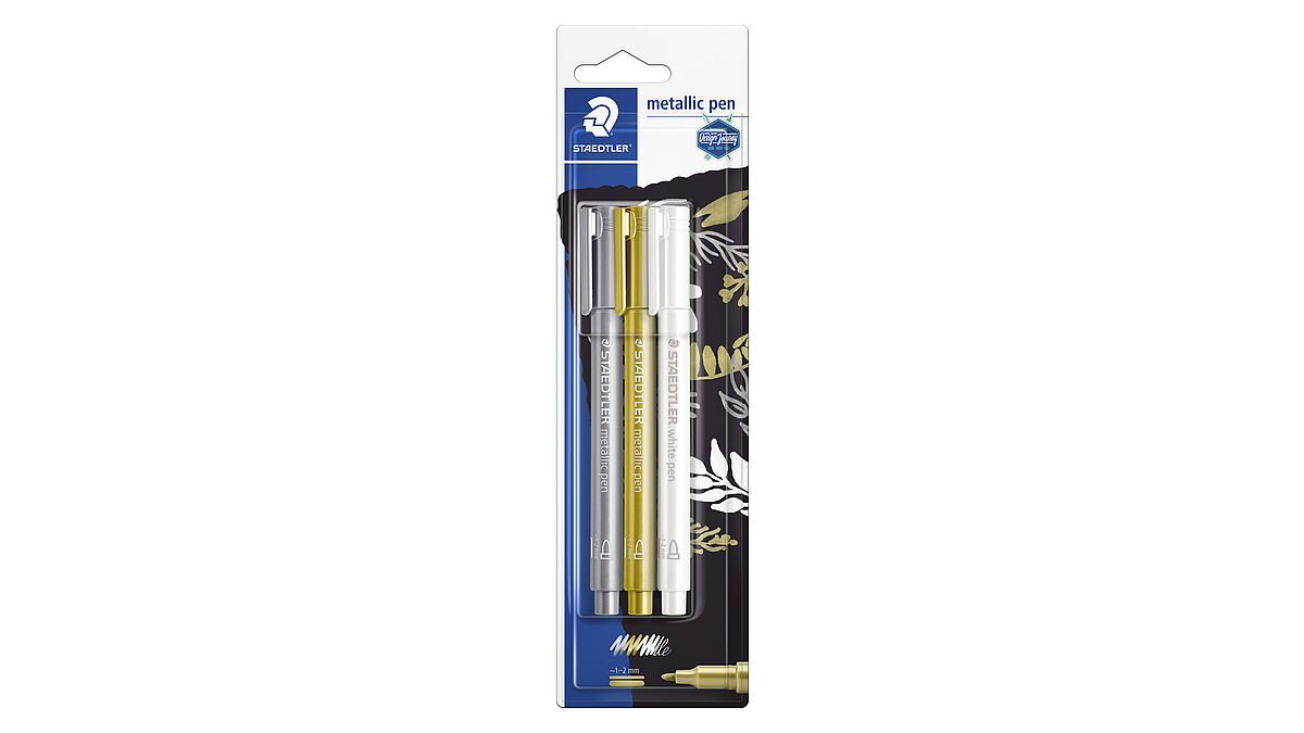 Staedtler Metallic Markers - Pack of 2 Gold & Silver