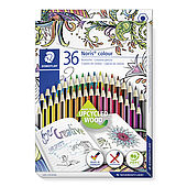 Cardboard box containing 36 coloured pencils in assorted colours - special edition