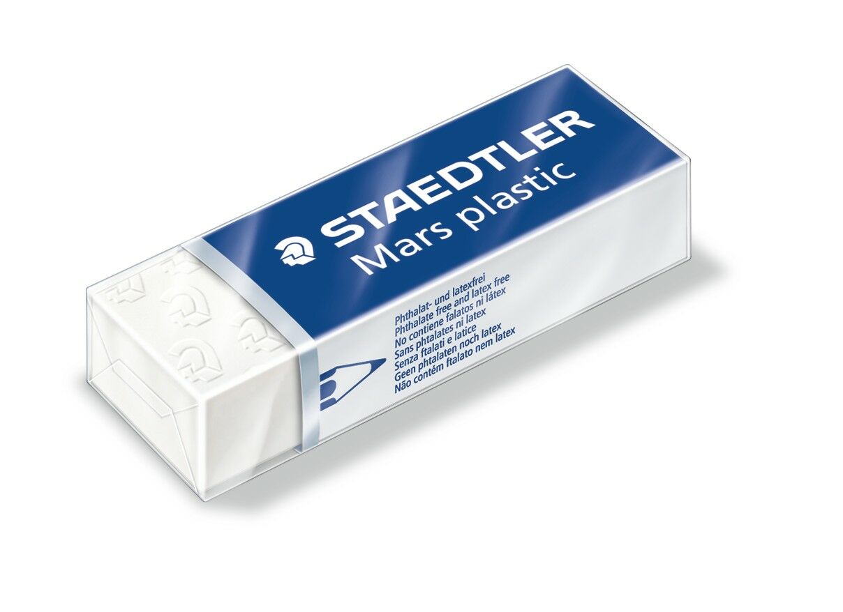 White 526 50 BK Latex-free - .# 1 Pack Minimal Crumbling Age-resistant Premium Quality Vinyl Eraser STAEDTLER Mars Plastic 