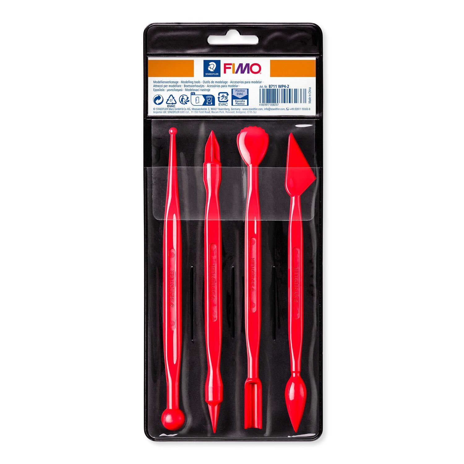FIMO® 8711 - Attrezzi per modellare Astuccio di plastica 4 differenti attrezzi per modellare