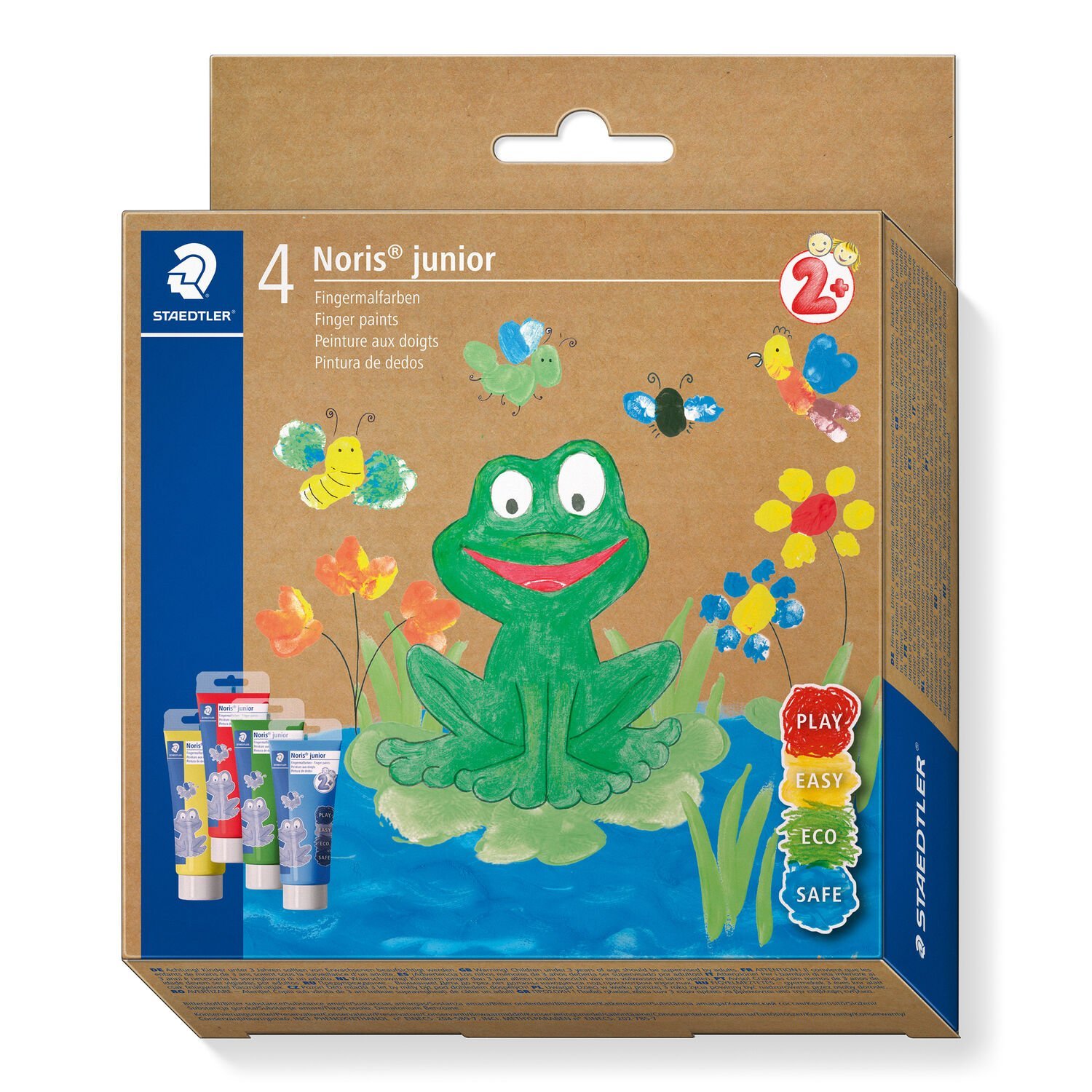 Set containing 4 finger paints in assorted colours